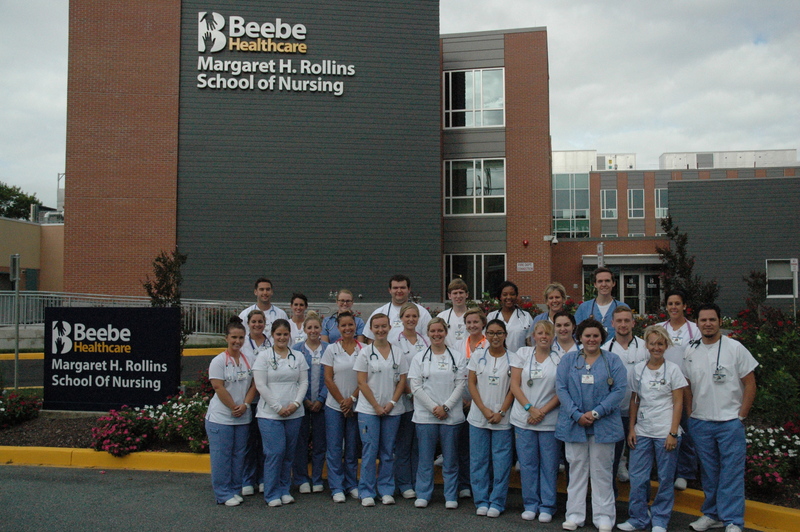 First-year students at Margaret H. Rollins School of Nursing have begun their classes. They are pictured here in front of the school, from left to right, back row: Ryan Gray, Casie Lewis, Katie Dukes, Christopher Miller, Jeremy Calloway, Chella LaCroix, Mary Morris, Justin McMullen, and Marcelle Brady. Those in the front row are: Brooke Tephabock, Kara Voss, Bethany Campbell, Melissa LaRue, Mariya Soto, Emily Macklin, Anna Merrick, Alissa Porter, Megan Pusey, Lydia Cole, Jessica Deptula, Lindsey Garcia, Shelby Gray, Matthew Strazella, Hannah Springer, and Hugo Parker.